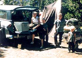 Mary Jane (right) with her siblings on a camping trip